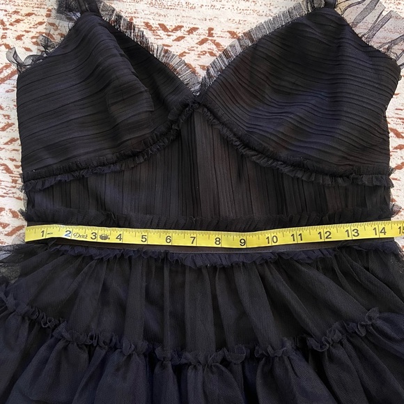 Betsy & Adam Black Ruffled Prom Dress - Picture 9 of 10